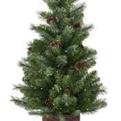 Hazlenut Potted Pine Christmas Tree 4ft