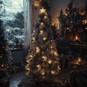 Festive Victorian Snow Flocked Fibre Optic Christmas Tree