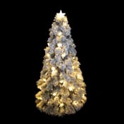Festive Victorian Snow Flocked Fibre Optic Christmas Tree