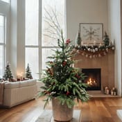 Norwegian Spruce Pre Lit Potted Christmas Tree
