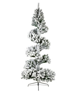 Snowy Spiral Flocked Christmas Tree 8ft