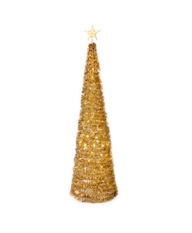 Starry Night Gold Pre Lit Pop Up Christmas Tree 6ft