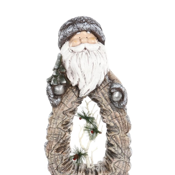 Santa Yule Log Light Up Scene