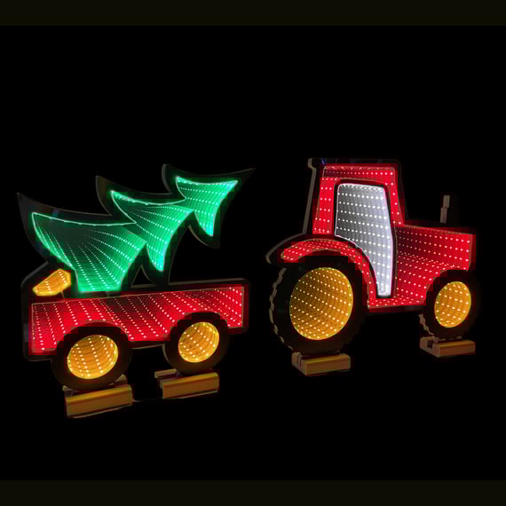 70cm Festive Tractor Infinity Light