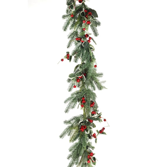 Festive Holly Christmas Garland 60inch