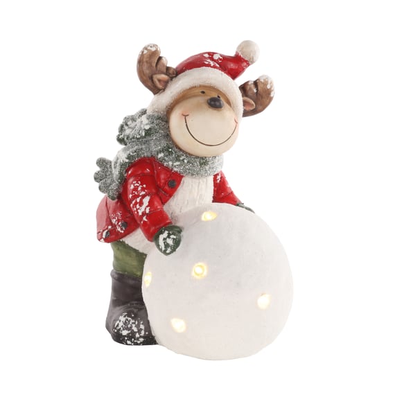 Reindeer with Snowball Light Up Christmas Decoration 