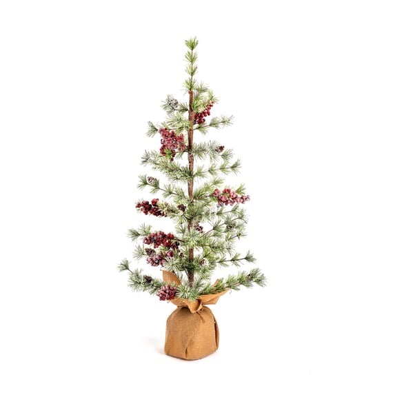 Winter Berry Bristle Tree in Hessian 2ft