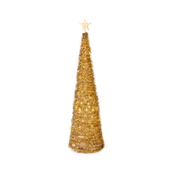 Starry Night Gold Pre Lit Pop Up Christmas Tree 6ft