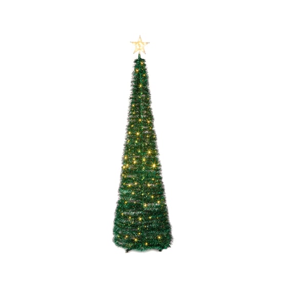Starry Night Green Pre Lit Pop Up Christmas Tree 6ft
