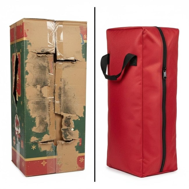 Christmas tree storage bags vs cardboard boxes comparison guide