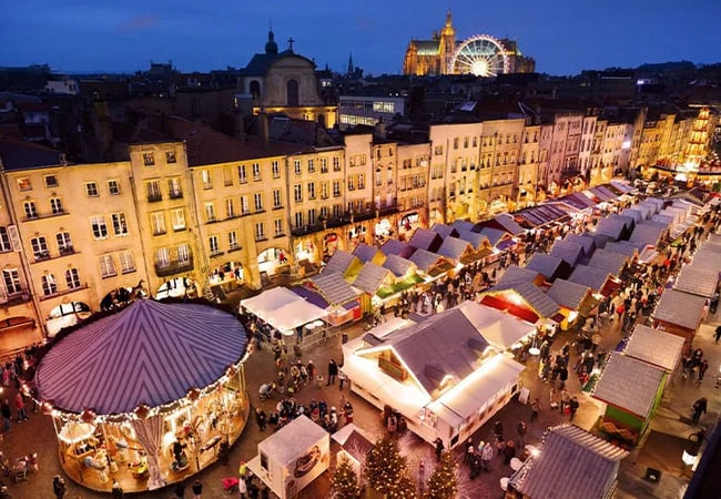 Metz Christmas Market with Cathedral in background