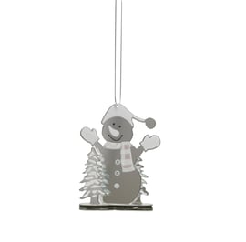 8cm Festive Snowman Mirror Bauble Set of 5