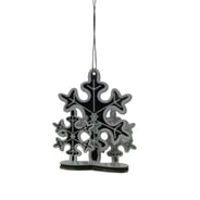 8cm Festive Snowflake Mirrored Bauble Set of 5