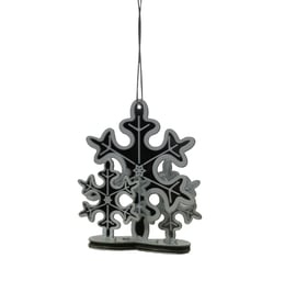 8cm Festive Snowflake Mirrored Bauble Set of 5