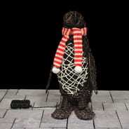 Small Festive Penguin in Rattan Motif