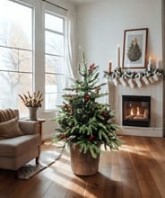 Norwegian Spruce Pre Lit Potted Christmas Tree 3ft